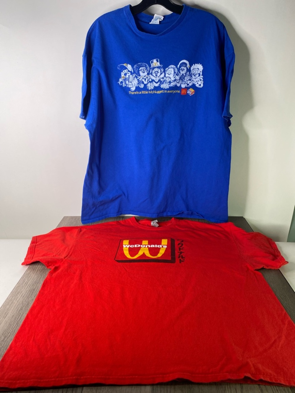 (2) McDonald's Blue Graphic Crewneck & Red Logo Tee Set Men’s Size 2XL - 1415